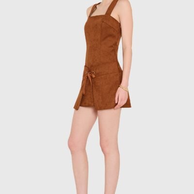 Amanda Uprichard Robin Romper in Suede - Image 2