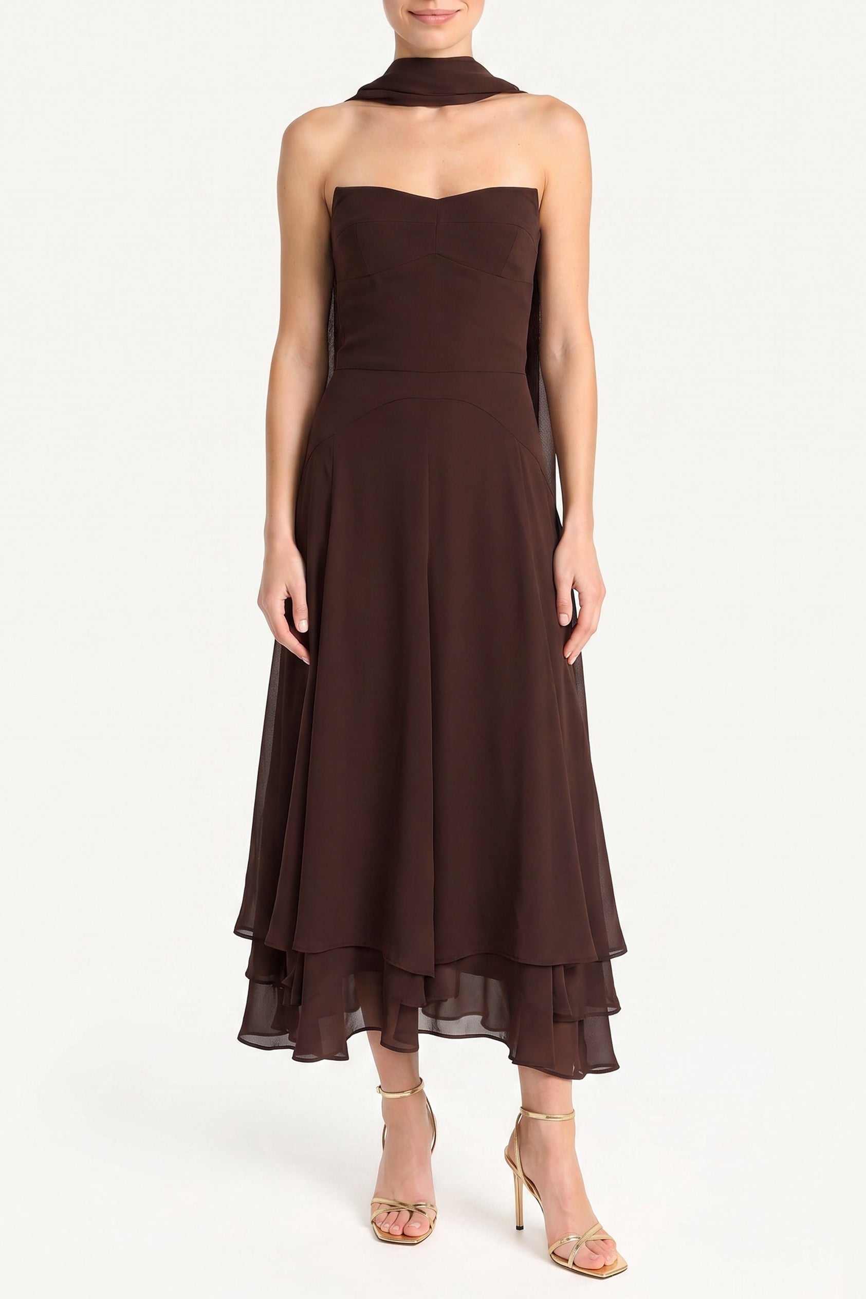 Amanda Uprichard Monterey Dress With Scarf - Image 1