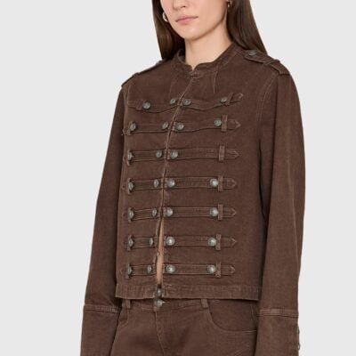 Amanda Uprichard Emma Jacket in Brown Denim - Image 2