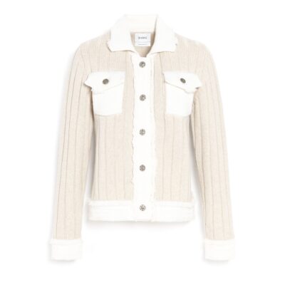 Barrie Denim Jacket in Ribbed Knit - Image 1