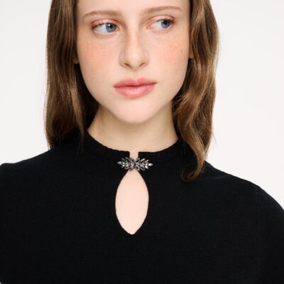 Barrie Cashmere Top With Jewelled Details - Image 2