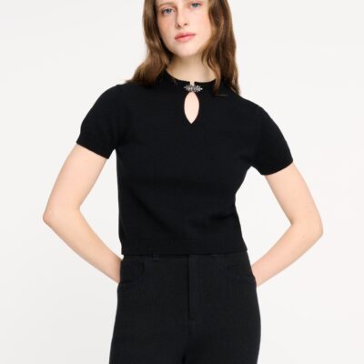 Barrie Cashmere Top With Jewelled Details - Image 3
