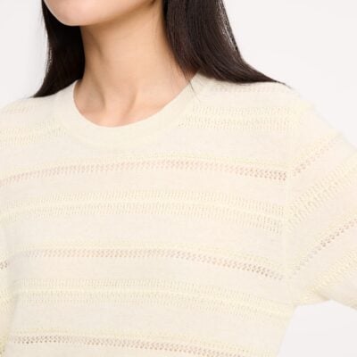 Barrie Long Cashmere and Cotton Dress With Lace Stripes - Image 2