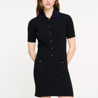 Barrie Ribbed Cashmere Short Dress - Image 1