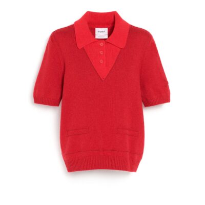 Barrie Cashmere Polo Shirt With Topstitched Detail - Image 1