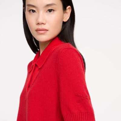 Barrie Cashmere Polo Shirt With Topstitched Detail - Image 2