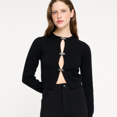 Barrie Cashmere Cardigan With Jewelled Details - Image 1