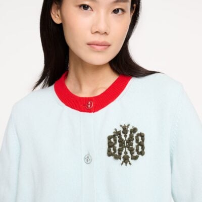 Barrie Marled Cashmere Cardigan With B Logo - Image 2