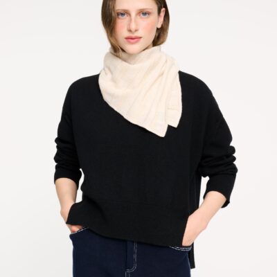 Barrie Tone-on-tone Striped Cashmere and Cotton Scarf - Image 2