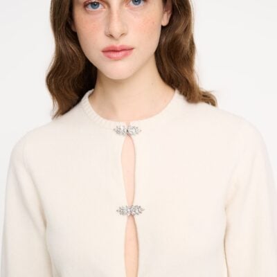 Barrie Cashmere Cardigan With Tone-on-tone Gem Details - Image 2