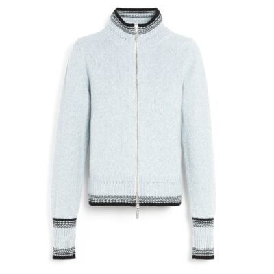 Barrie Mottled Cashmere Zip-up Cardigan - Image 1