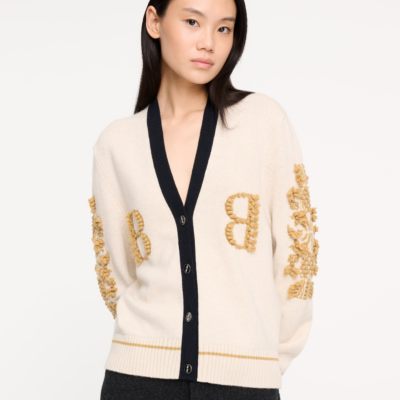 Barrie Cashmere B logo V-neck cardigan - Image 1