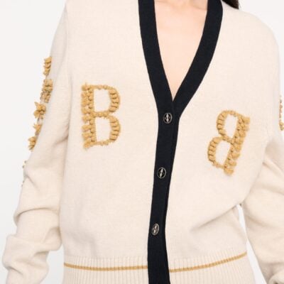 Barrie Cashmere B logo V-neck cardigan - Image 2