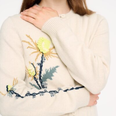 Barrie Thistle Motif Cashmere Cardigan - Image 2