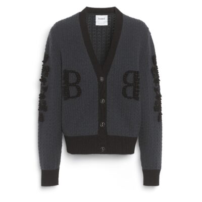 Barrie Cashmere Lace Cardigan With B Logo - Image 1