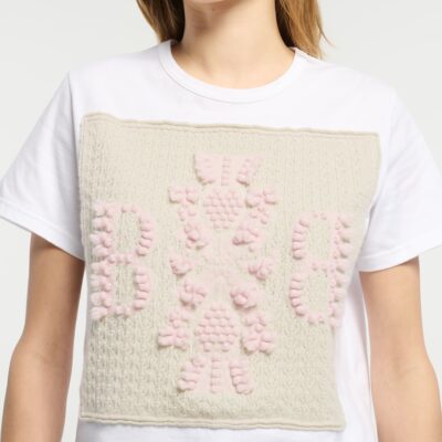 Barrie Cashmere Lace T-shirt With B Logo Patch - Image 2