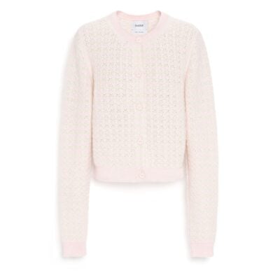 Barrie Striped Cashmere Lace Cardigan - Image 1