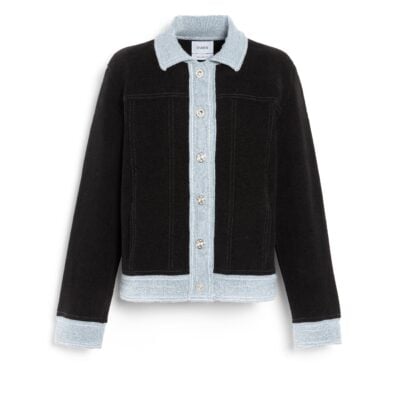 Barrie Suede-effect Denim Jacket in Cashmere and Cotton - Image 1