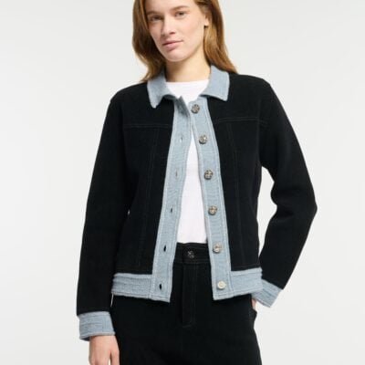 Barrie Suede-effect Denim Jacket in Cashmere and Cotton - Image 2