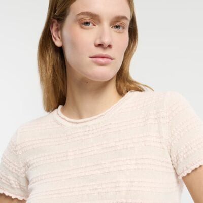 Barrie Striped Top in Embossed Knit - Image 2