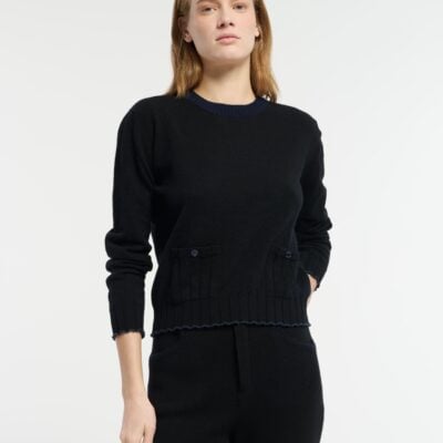 Barrie Lightweight Cashmere and Cotton Sweater With Ribbed Detailing - Image 2