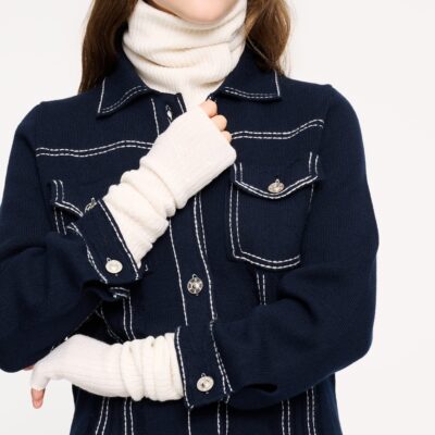 Barrie Long Cashmere Fingerless Gloves - Image 2