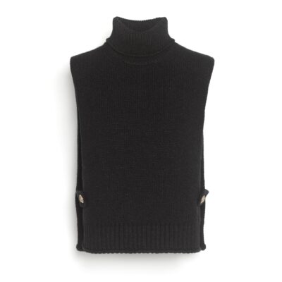 Barrie Cashmere Plastron With Gold Buttons - Image 1