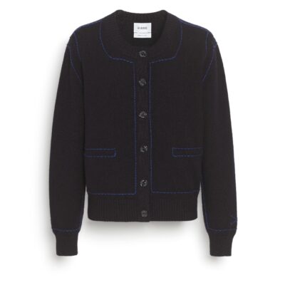 Barrie Cashmere Cardigan With Contrasting Topstitching - Image 1