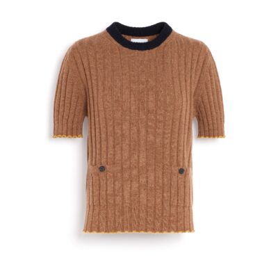 Barrie Ribbed Cashmere Top - Image 1