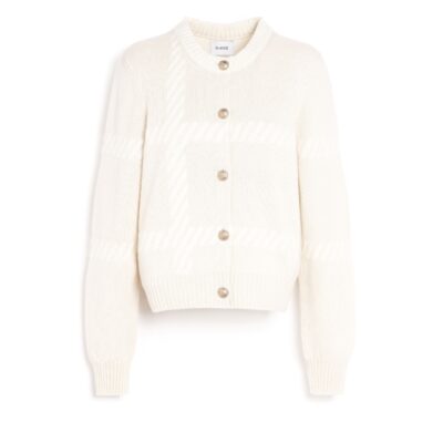 Barrie Cashmere Cardigan With a Tartan Motif - Image 1