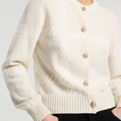 Barrie Cashmere Cardigan With a Tartan Motif - Image 2
