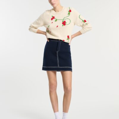 Barrie Cashmere Jumper With Floral Motif - Image 2