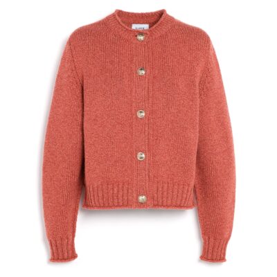Barrie Chunky Cashmere Cardigan With Gold Buttons - Image 1