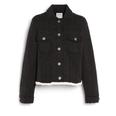 Barrie Denim Jacket With Pleated Back in Cashmere and Cotton - Image 1
