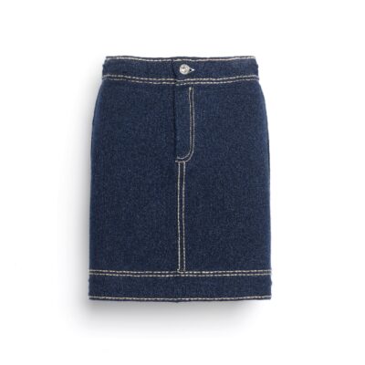 Barrie Denim Cashmere and Cotton Skirt - Image 1