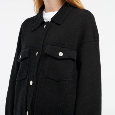 Barrie Denim Oversized Cashmere and Cotton Jacket - Image 2