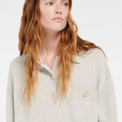 Barrie Cashmere Polo Collar Jumper - Image 2