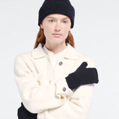 Barrie Shearling-effect Cashmere Fingerless Gloves - Image 2