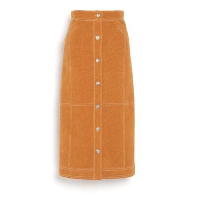 Barrie Suede-effect Long Skirt in Cashmere and Cotton - Image 1