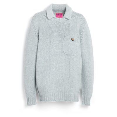 Barrie Chunky Cashmere Jumper With Polo Shirt Collar - Image 1