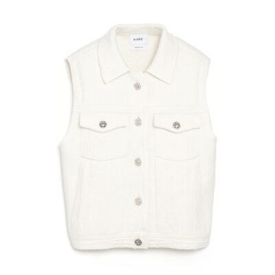 Barrie Oversized Sleeveless Denim Jacket in Cashmere and Cotton - Image 1