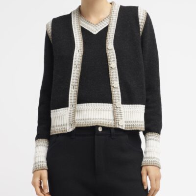 Barrie Sleeveless Cashmere Cardigan - Image 2