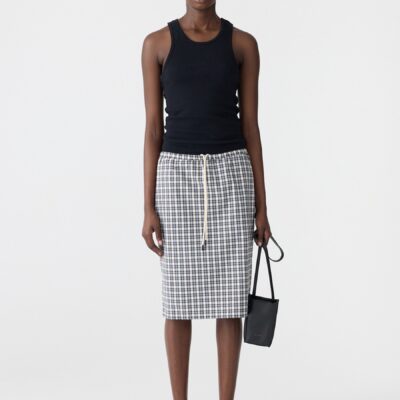 Bassike Yarn Dyed Check Pull On Skirt - Image 1