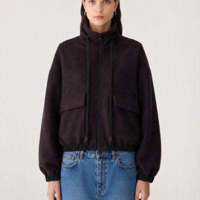 Bassike Woollen Zip Front Jacket - Image 2
