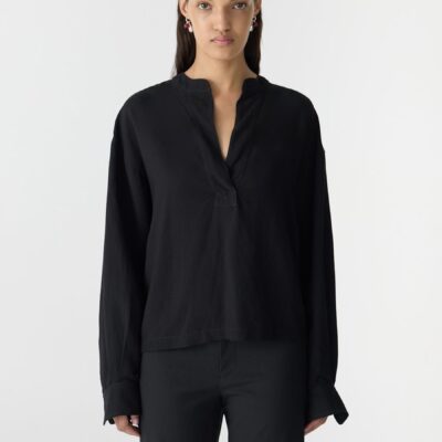 Bassike Viscose Linen Popover Shirt - Image 2