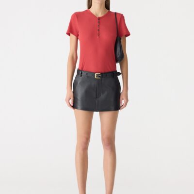Bassike Utility Leather Mini Skort - Image 1