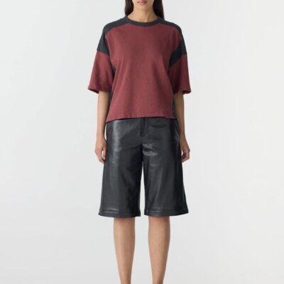 Bassike Terry Contrast Boxy T-Shirt - Image 1