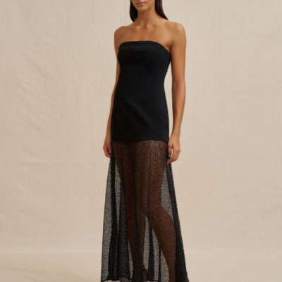 BY JOHNNY. Noir Lace Strapless Dress - Image 1