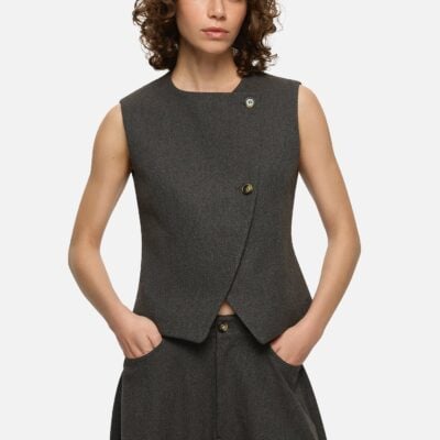 Blanca Jasmine Vest Charcoal - Image 1