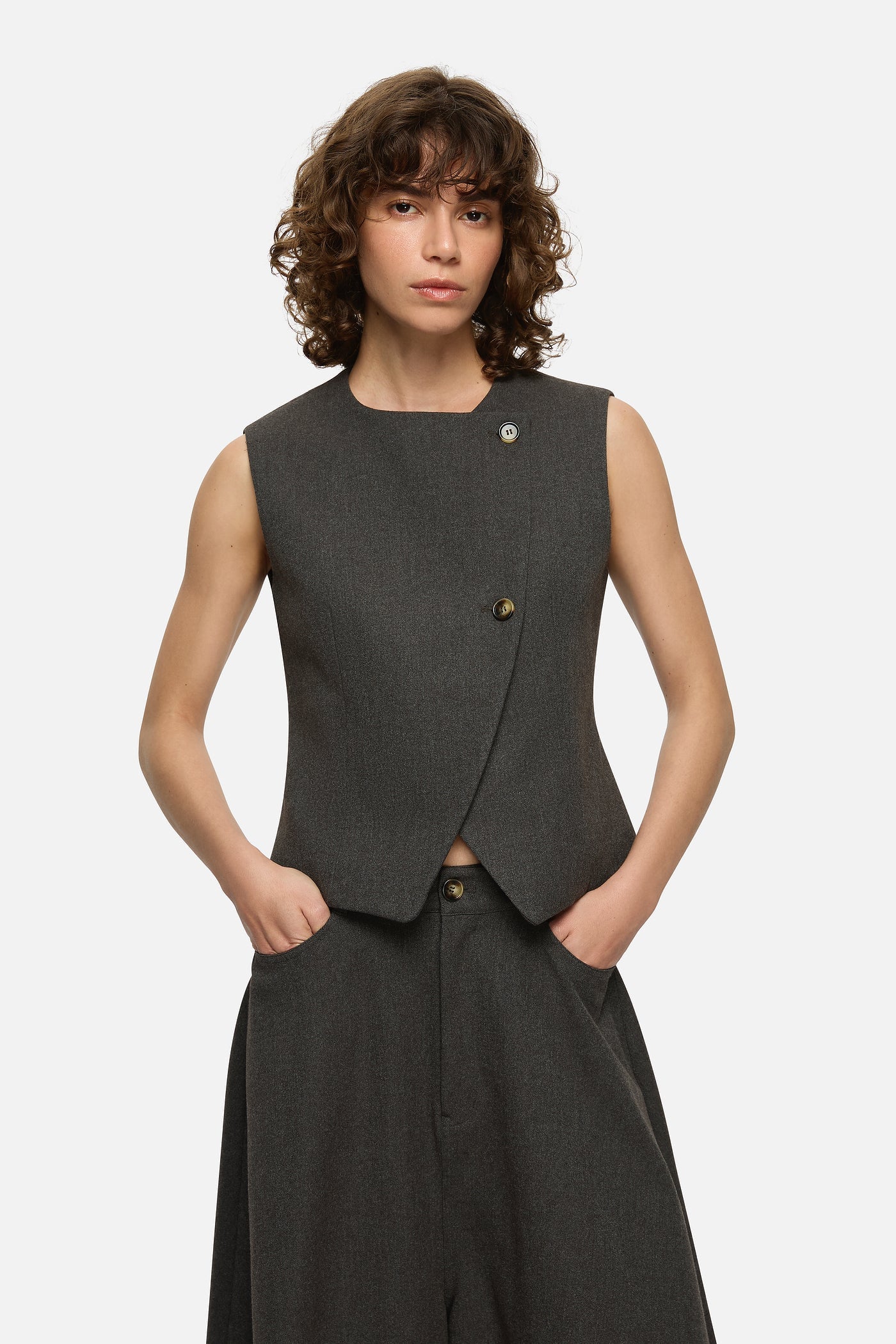 Blanca Jasmine Vest Charcoal - Image 1